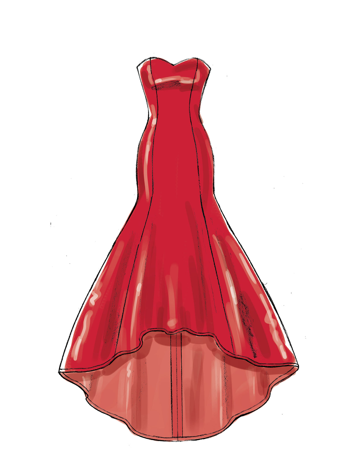 McCall's M7320 sewing pattern envelope showing boned occasion dress designs