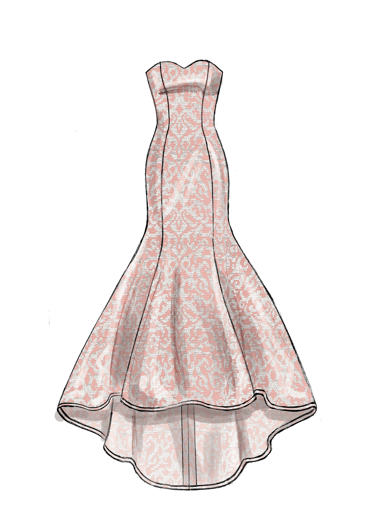 McCall's M7320 sewing pattern envelope showing boned occasion dress designs