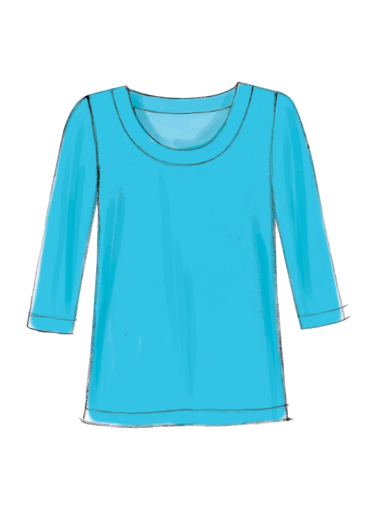 McCall's M7322 sewing pattern envelope showing semi-fitted pullover top designs