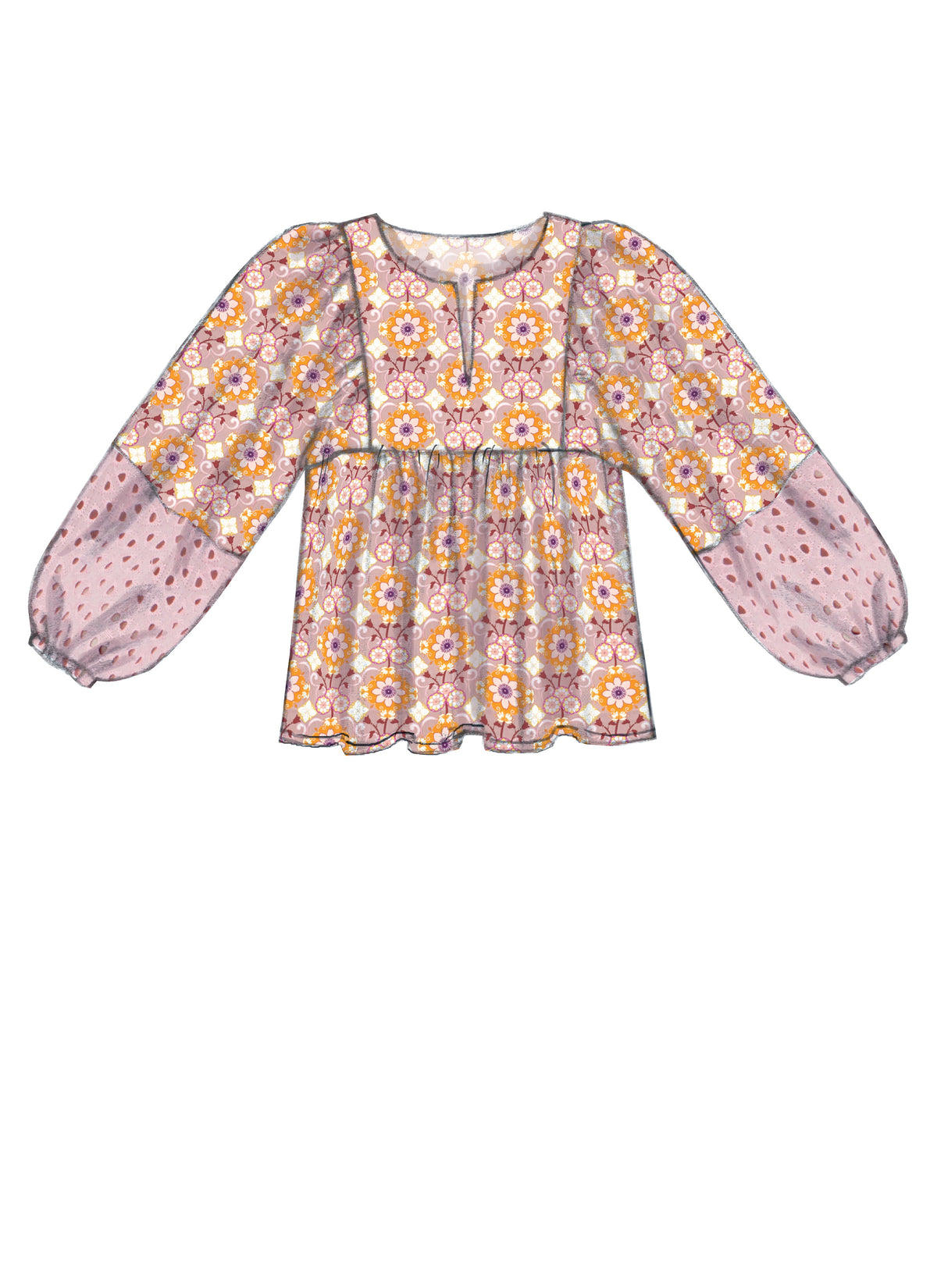 McCall's M7325 sewing pattern envelope showing pullover tops and a tunic