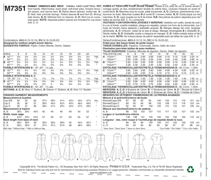 McCall's M7351 sewing pattern envelope showing dresses with a pointed collar