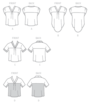 McCall's M7359 sewing pattern envelope showing pullover tops