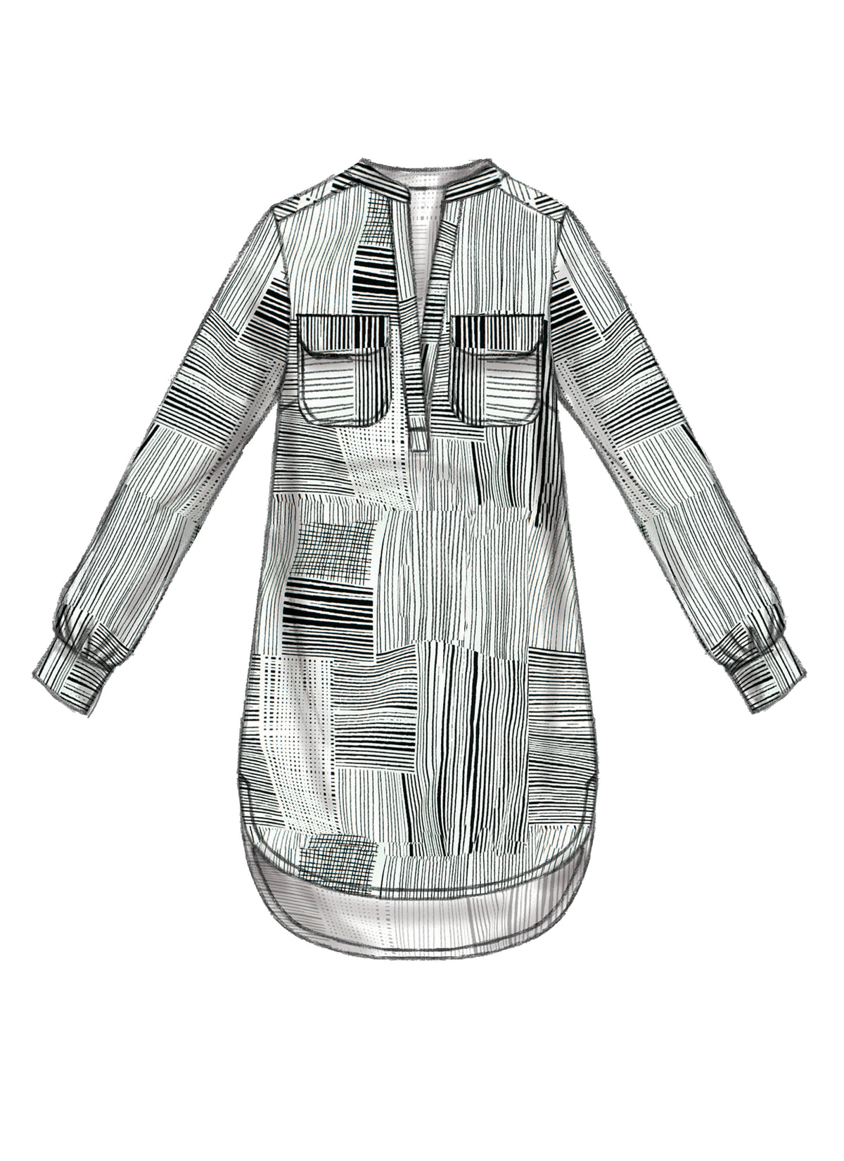 McCall's M7360 sewing pattern envelope showing loose-fitting pullover tops