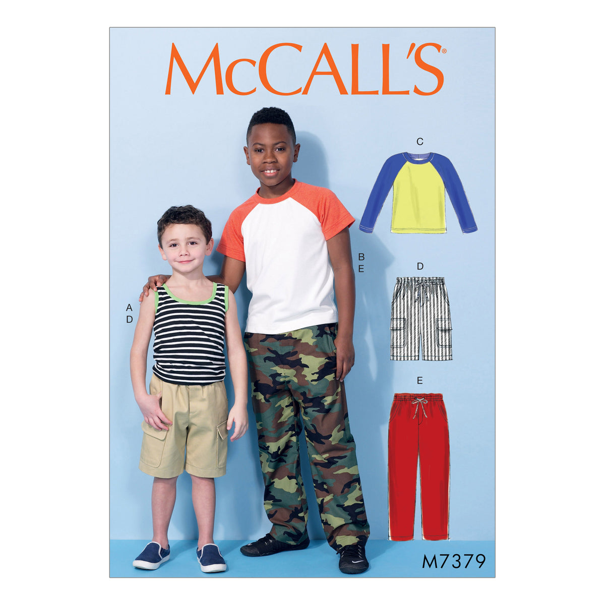 McCall's M7379 sewing pattern envelope showing pullover tops