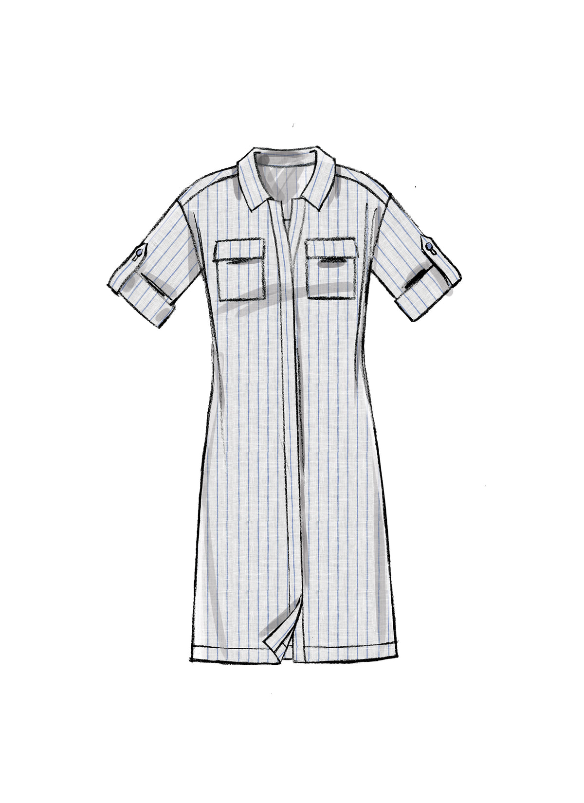 McCall's M7387 sewing pattern envelope showing a top, tunic and dresses