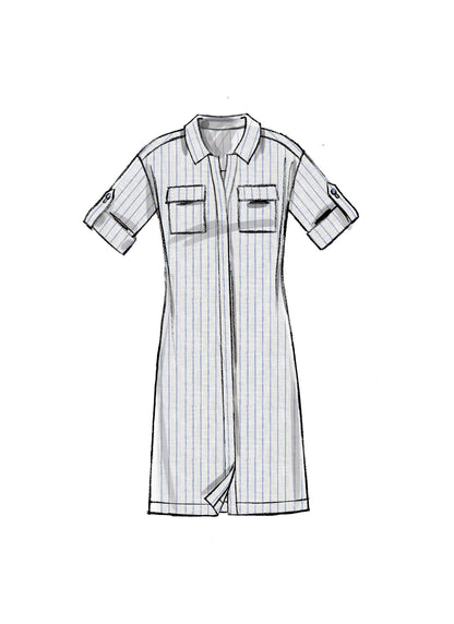 McCall's M7387 sewing pattern envelope showing a top, tunic and dresses