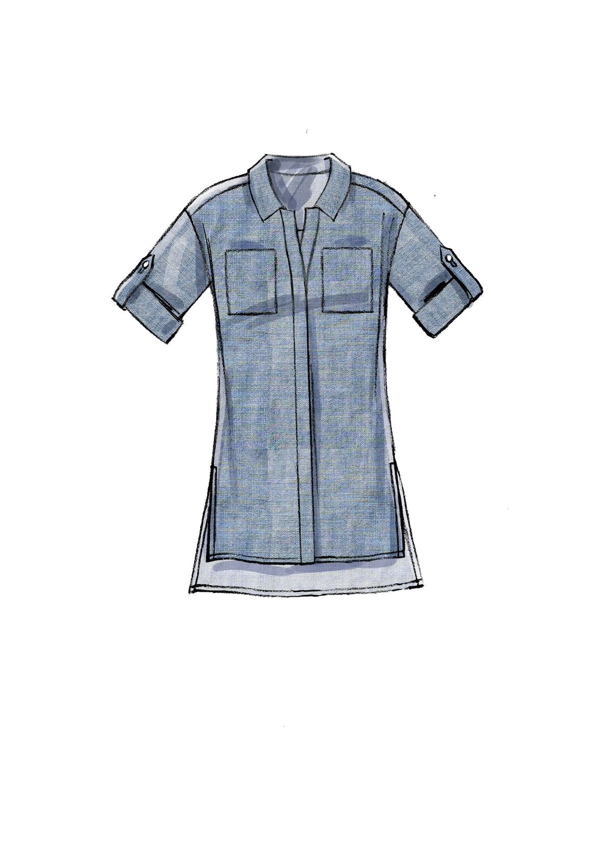 McCall's M7387 sewing pattern envelope showing a top, tunic and dresses