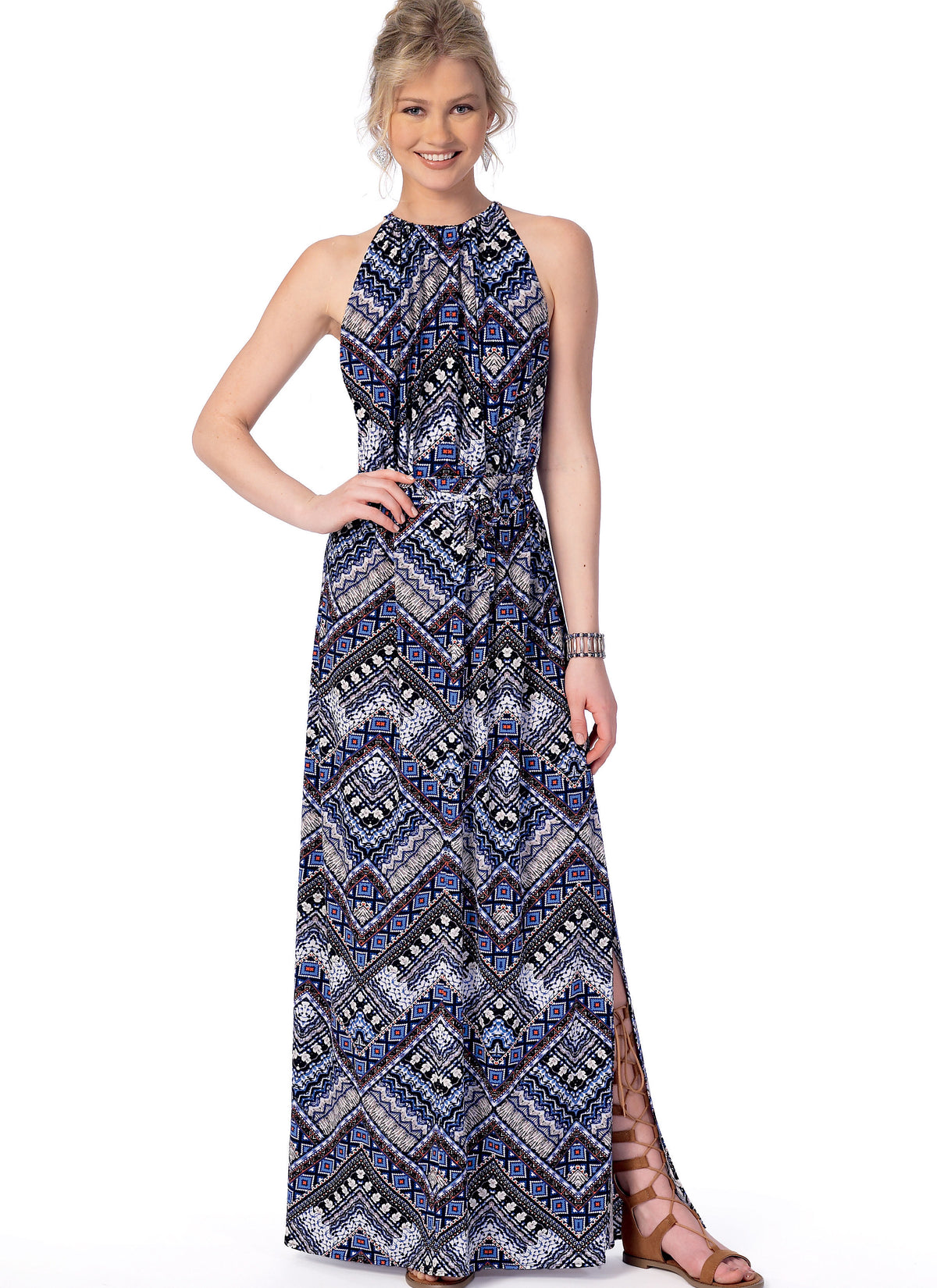 McCall's M7405 sewing pattern envelope showing loose-fitting, sleeveless pullover dresses