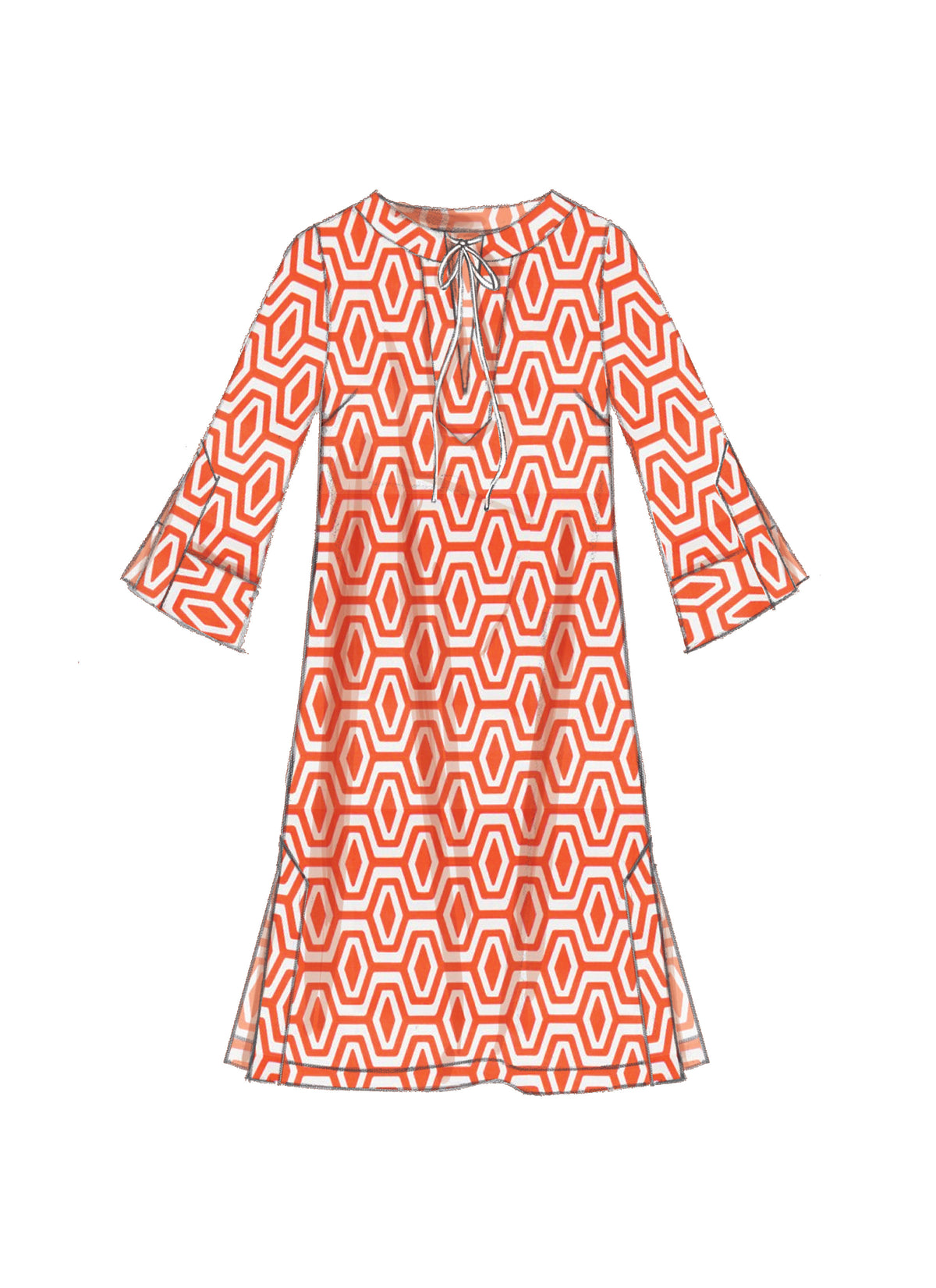 McCall's M7408 sewing pattern envelope showing a semi-fitted A-line tunic and dress