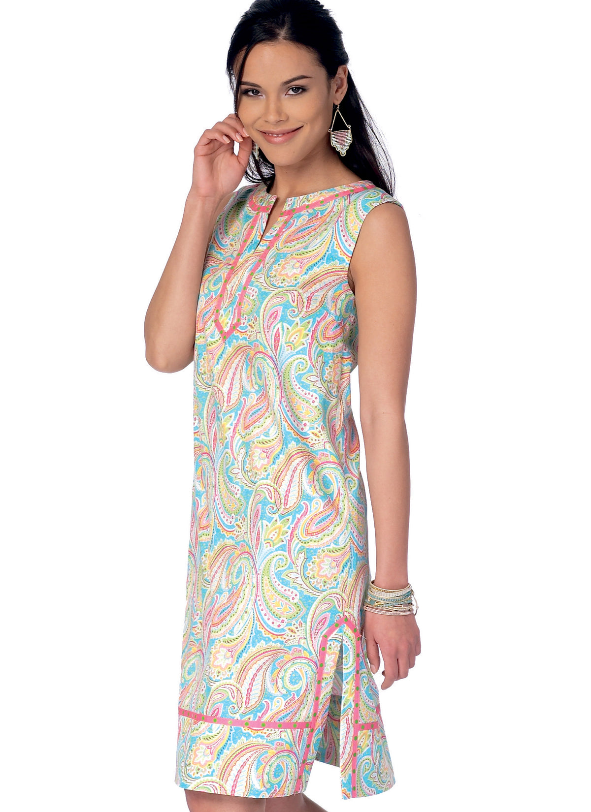 McCall's M7408 sewing pattern envelope showing a semi-fitted A-line tunic and dress