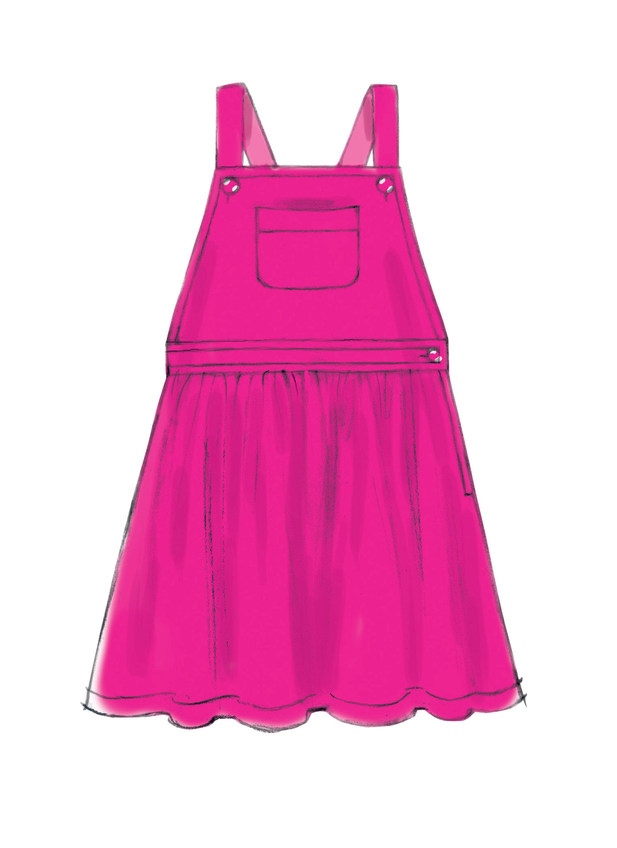 McCall's M7459 sewing pattern envelope showing pinafores and dungarees