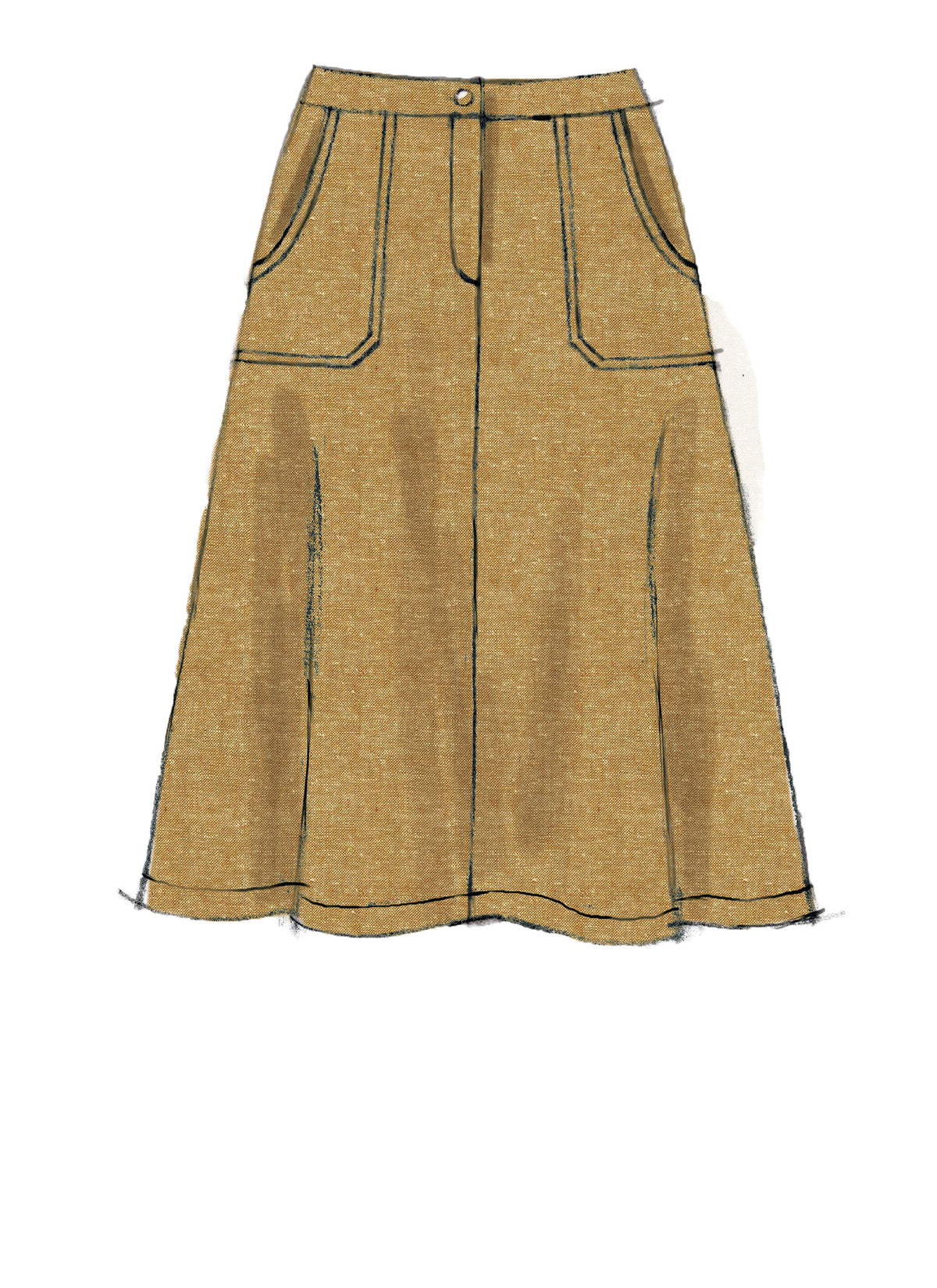 McCall's M7475 sewing pattern envelope showing semi-fitted skirts, shorts and culottes