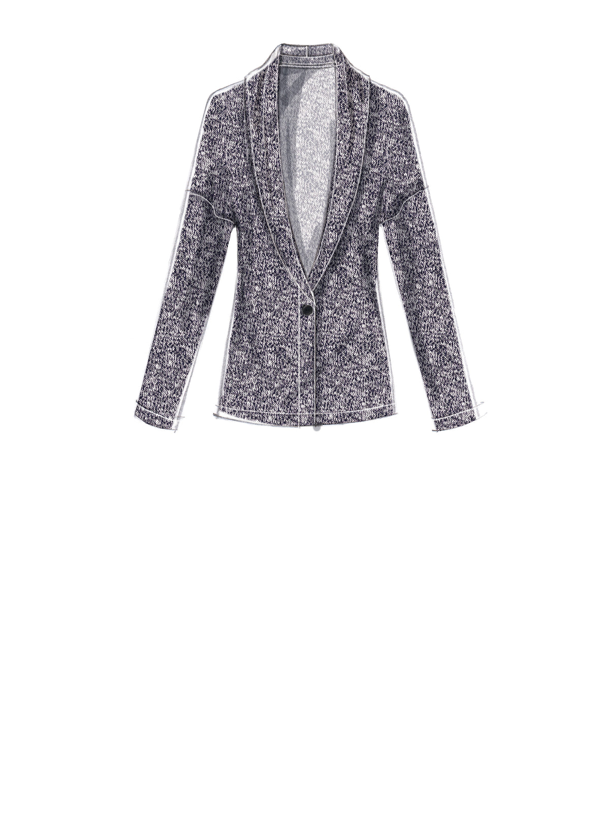McCall's M7476 sewing pattern envelope showing a semi-fitted waistcoat and cardigans