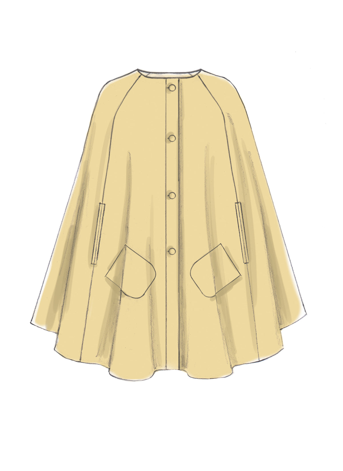 McCall's M7477 sewing pattern envelope showing lined cape designs