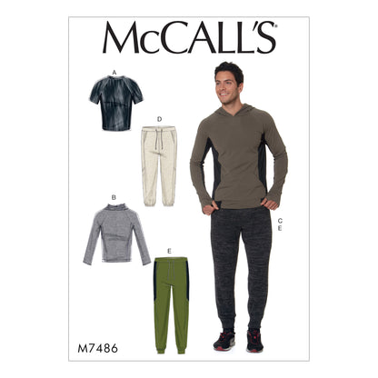McCall's M7486 sewing pattern envelope showing pullover top designs