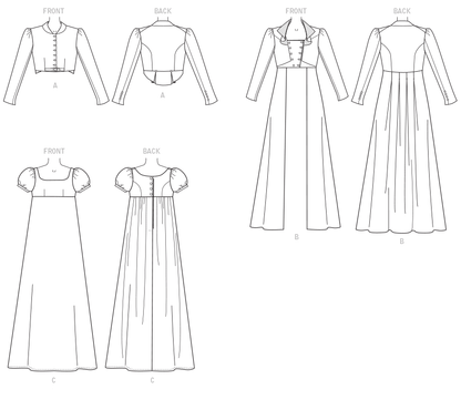 McCall's M7493 sewing pattern envelope showing fitted costume jacket designs