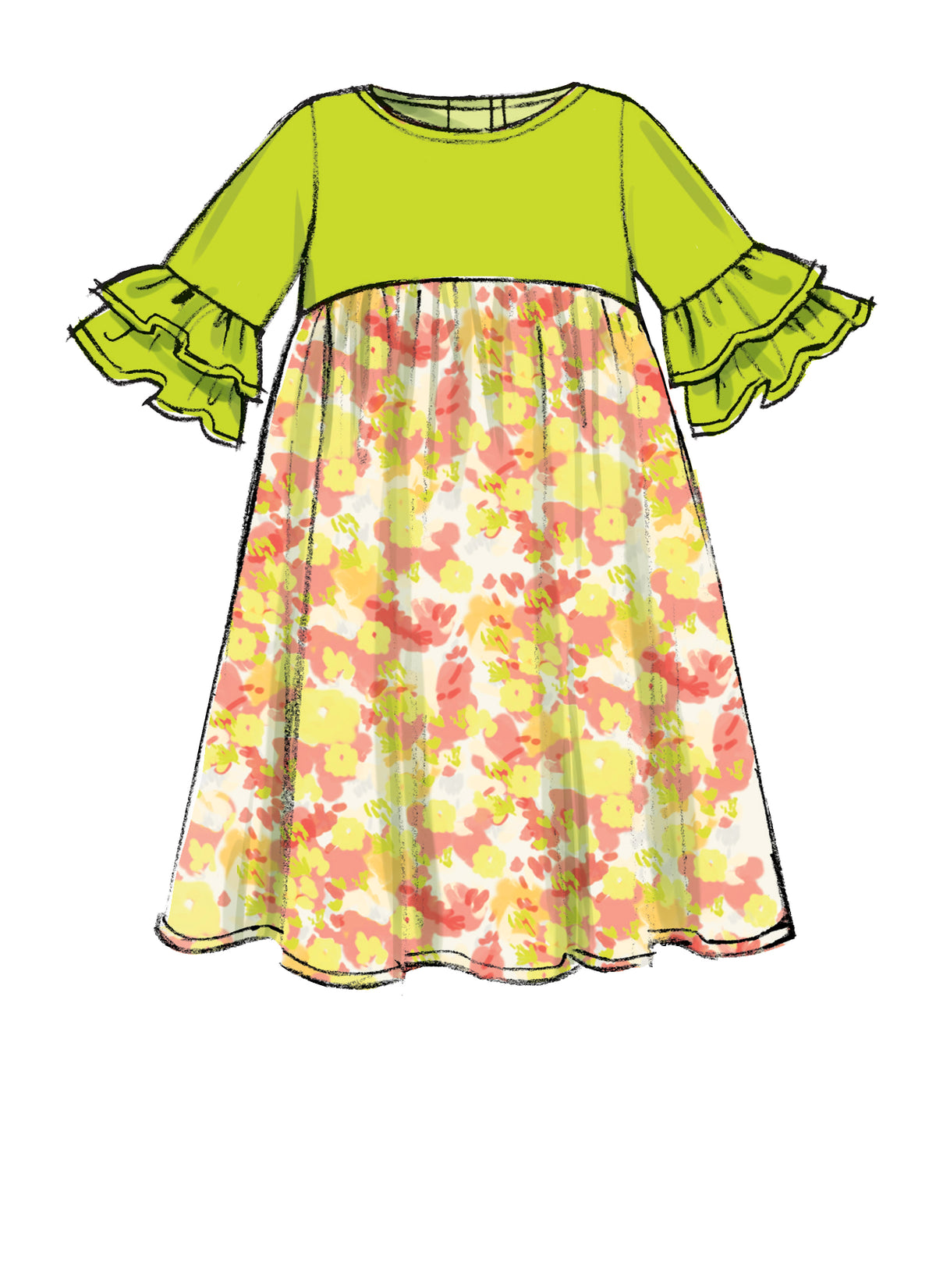 McCall's M7558 sewing pattern envelope showing dress designs