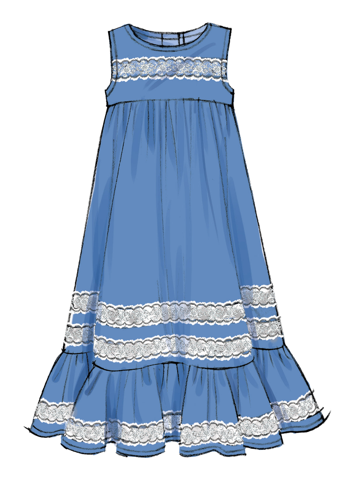 McCall's M7558 sewing pattern envelope showing dress designs