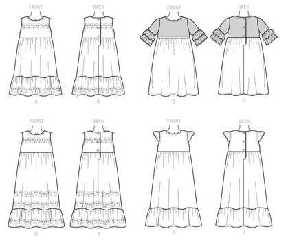McCall's M7558 sewing pattern envelope showing dress designs