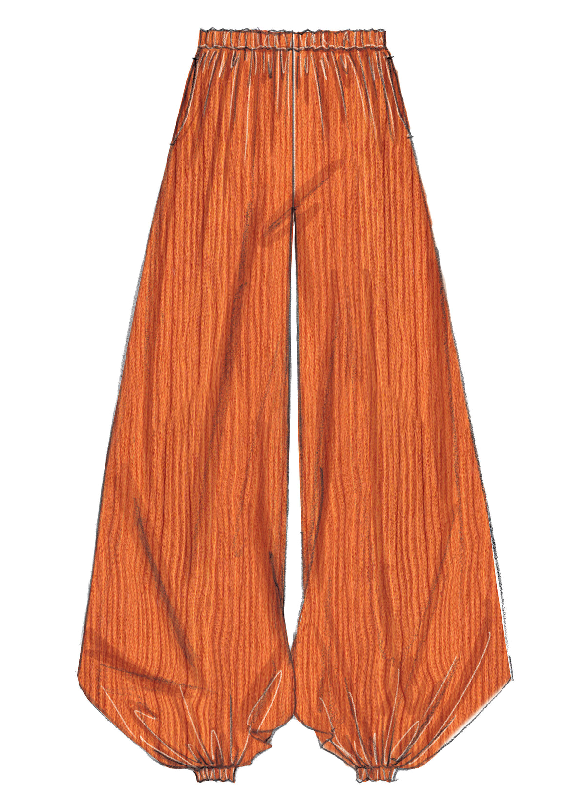 McCall's M7576 sewing pattern envelope showing pull-on trousers designs