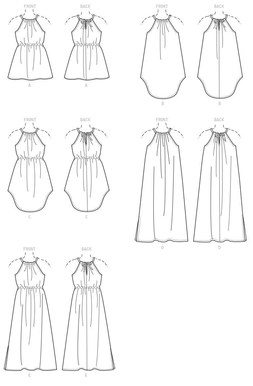 McCall's M7589 sewing pattern envelope showing sleeveless pullover dress designs