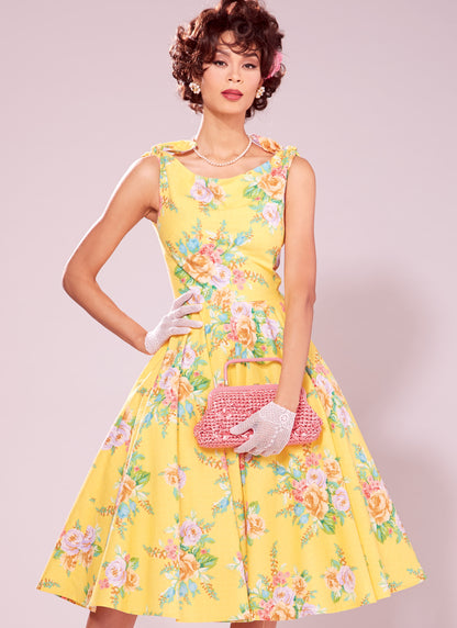 McCall's M7599 sewing pattern envelope showing lined dress and petticoat designs