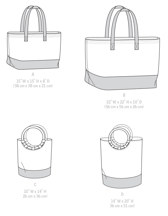 McCall's M7611 sewing pattern envelope showing bag designs