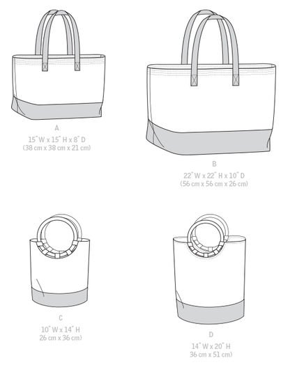 McCall's M7611 sewing pattern envelope showing bag designs