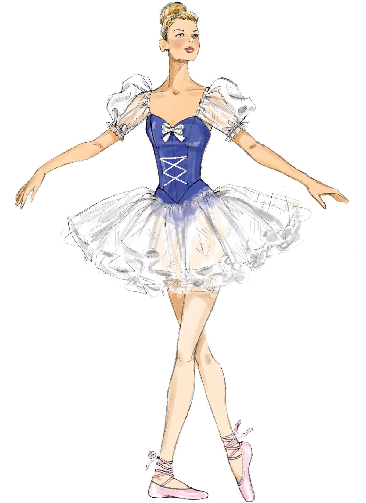 McCall's M7615 sewing pattern envelope showing ballet costume designs