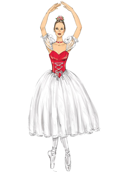 McCall's M7615 sewing pattern envelope showing ballet costume designs