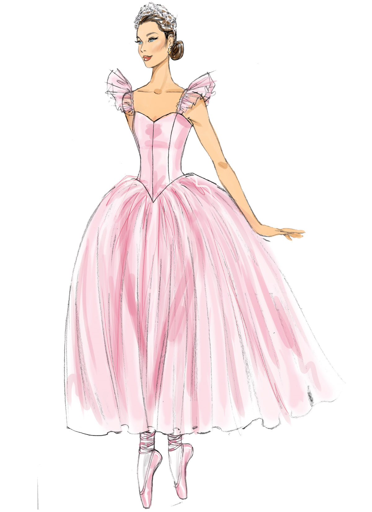 McCall's M7615 sewing pattern envelope showing ballet costume designs