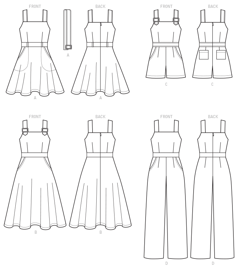 McCall's M7626 sewing pattern envelope showing partially lined dress designs