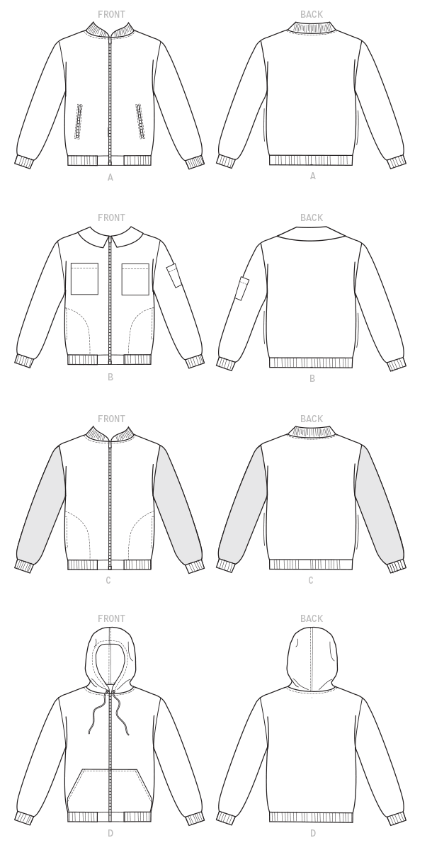 McCall's M7637 sewing pattern envelope showing lined jacket designs