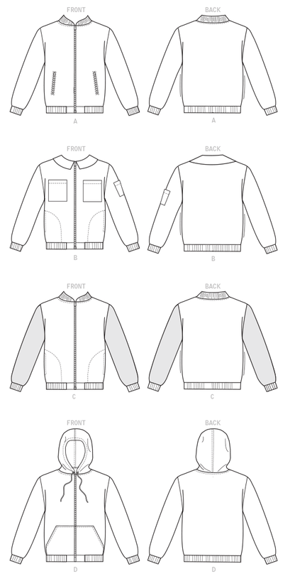 McCall's M7637 sewing pattern envelope showing lined jacket designs