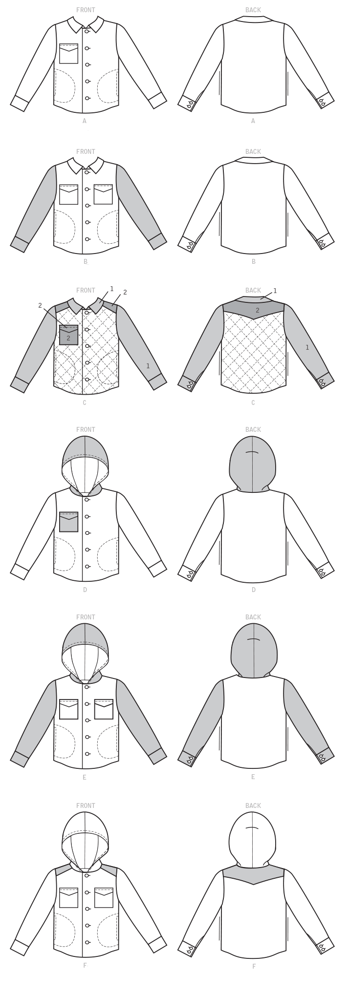McCall's M7638 sewing pattern envelope showing lined jacket designs