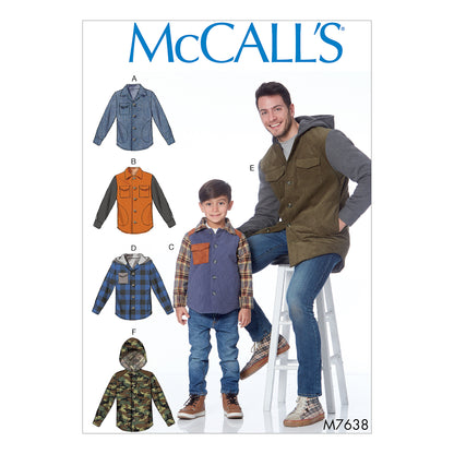 McCall's M7638 sewing pattern envelope showing lined jacket designs