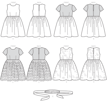McCall's M7648 sewing pattern envelope showing lined dress designs