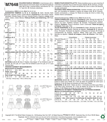McCall's M7648 sewing pattern envelope showing lined dress designs