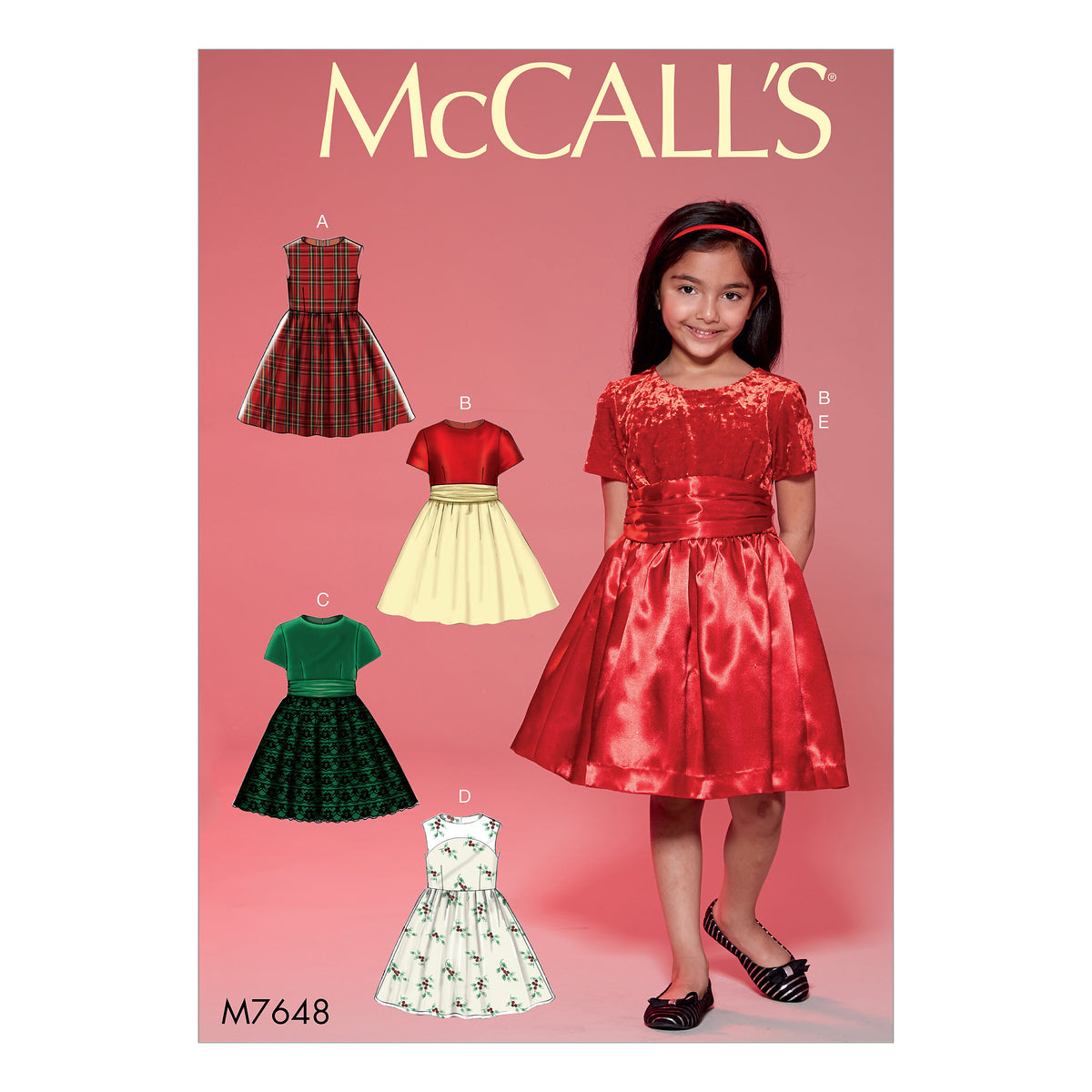 McCall's M7648 sewing pattern envelope showing lined dress designs
