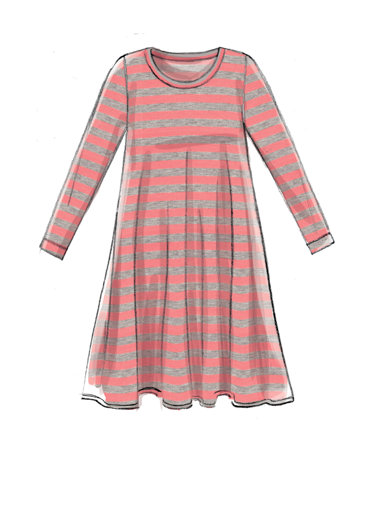 McCall's M7697 sewing pattern envelope showing fitted tops and dress designs