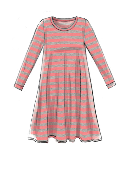 McCall's M7697 sewing pattern envelope showing fitted tops and dress designs