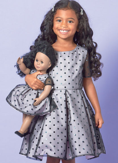 McCall's M7707 sewing pattern envelope for the girls' lined dress