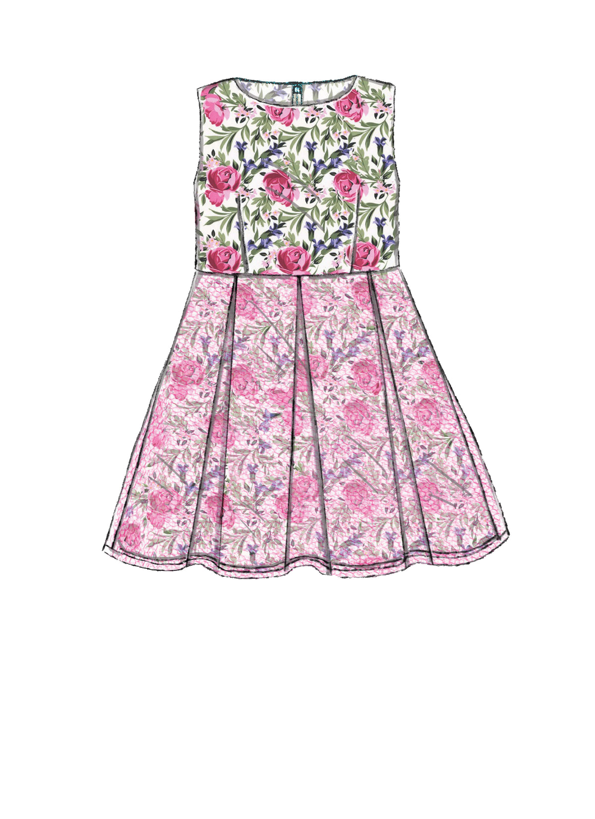 McCall's M7707 sewing pattern envelope for the girls' lined dress