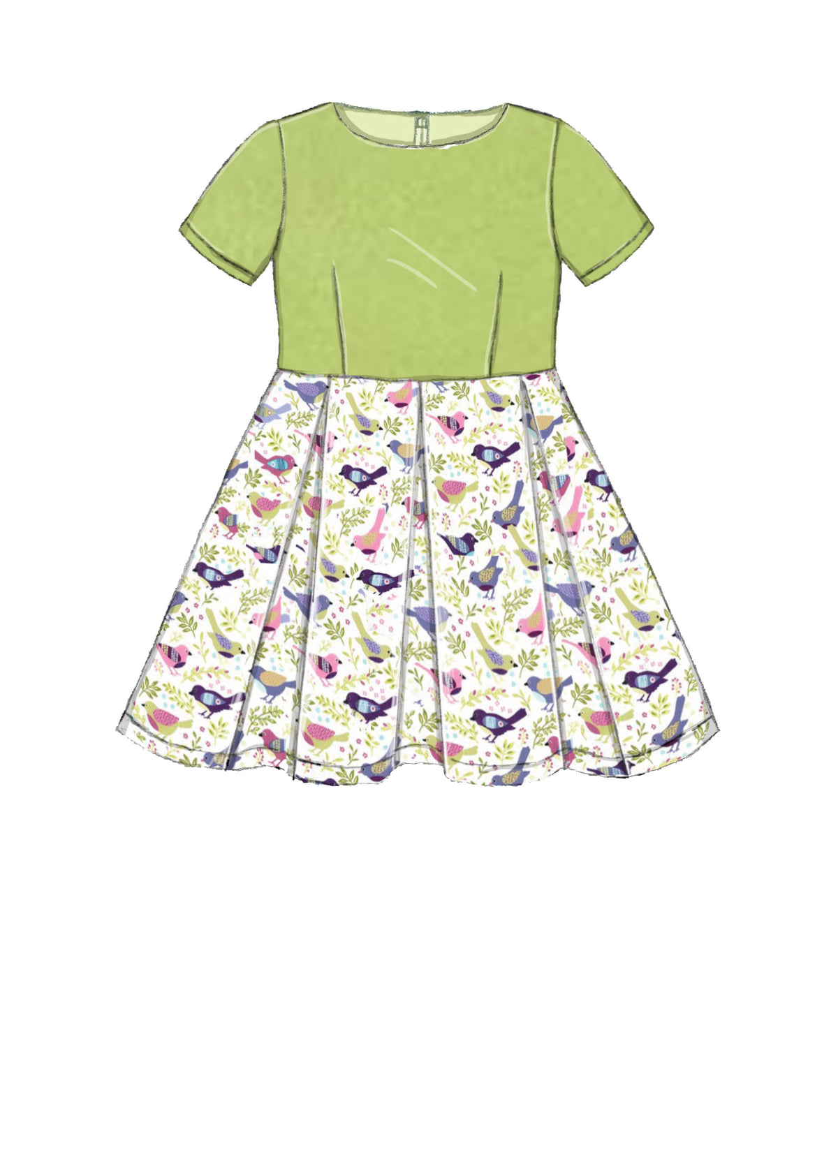 McCall's M7707 sewing pattern envelope for the girls' lined dress