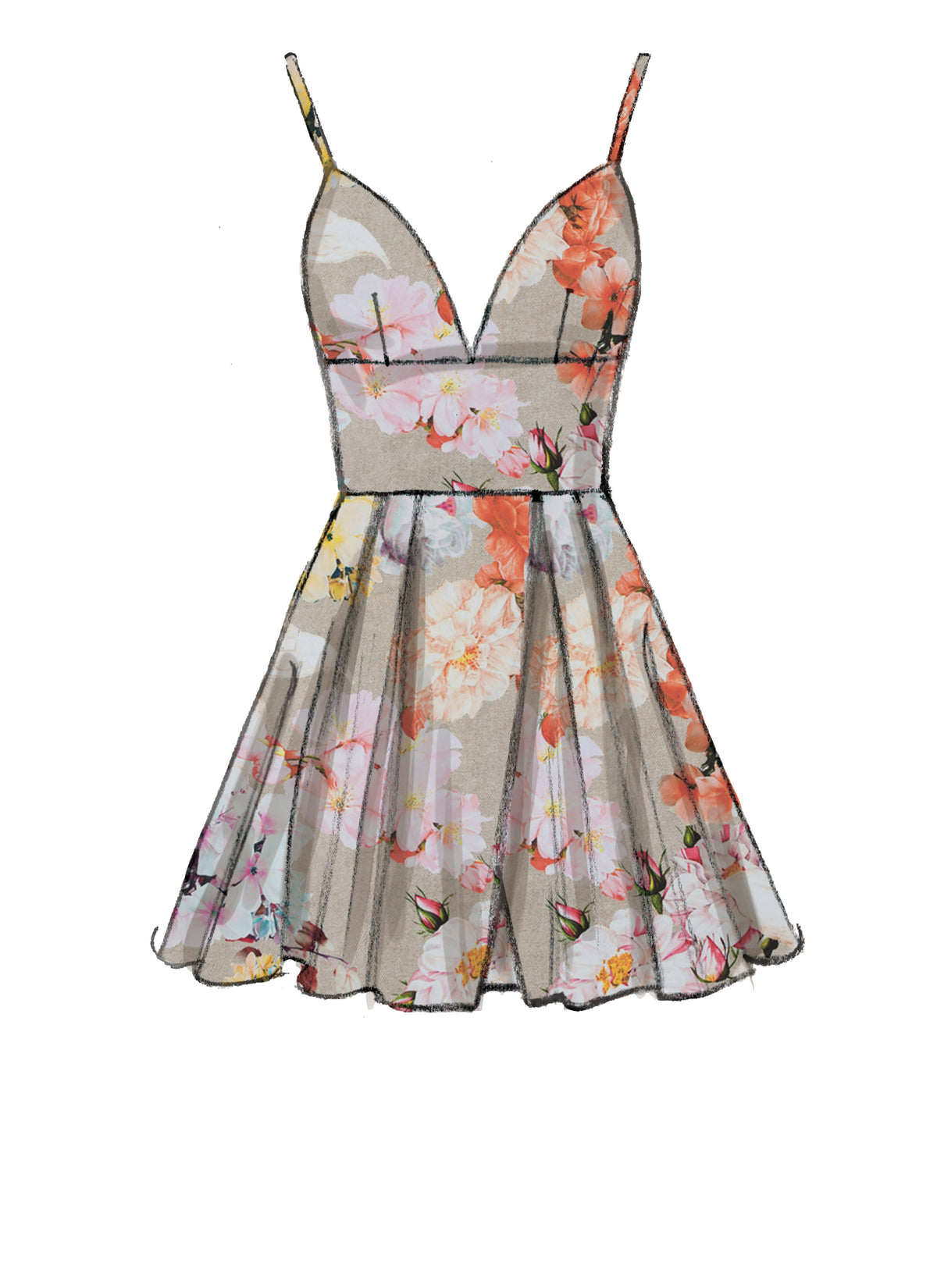 McCall's M7719 sewing pattern envelope for the women's fitted lined dress