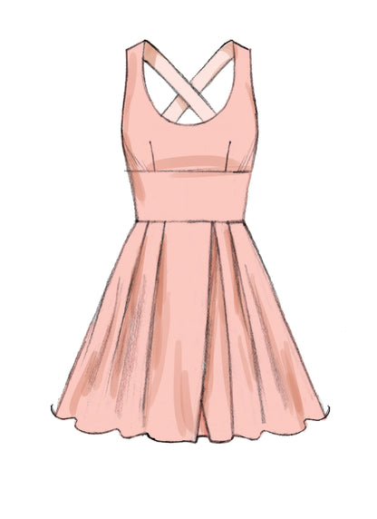 McCall's M7719 sewing pattern envelope for the women's fitted lined dress