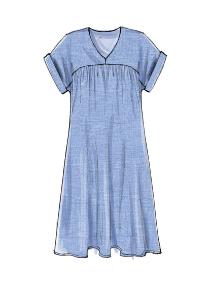 McCall's M7742 sewing pattern envelope for the women's loose yoked dress