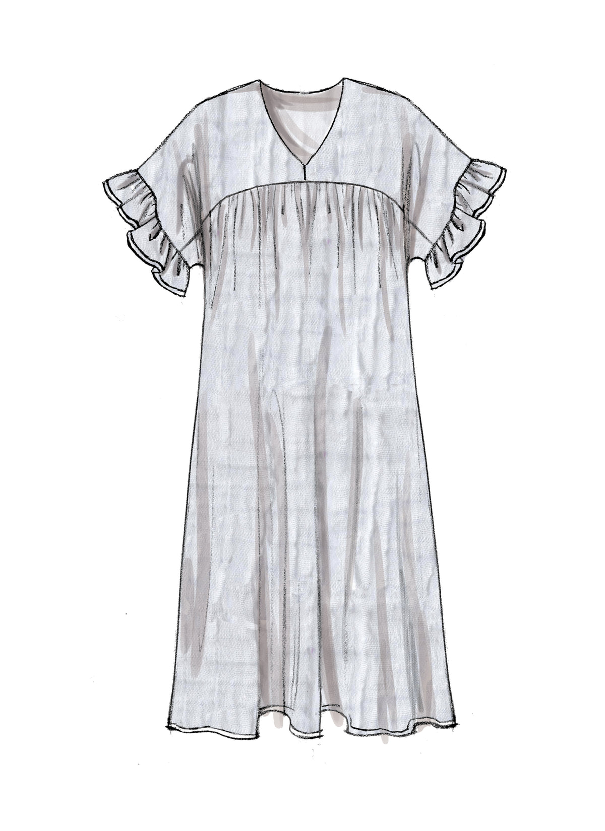 McCall's M7742 sewing pattern envelope for the women's loose yoked dress