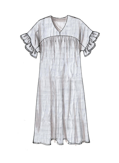 McCall's M7742 sewing pattern envelope for the women's loose yoked dress
