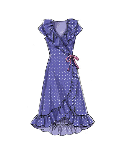 McCall's M7745 sewing pattern envelope for the women's wrap dress